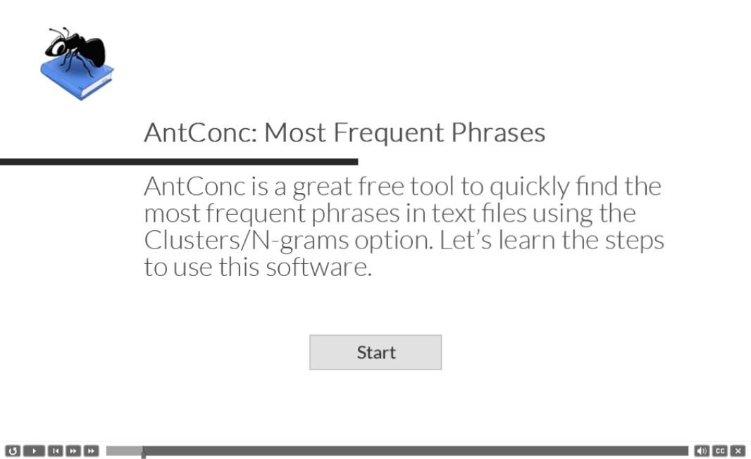 AntConc N-Grams Tool Software Demo made with Adobe Captivate 9