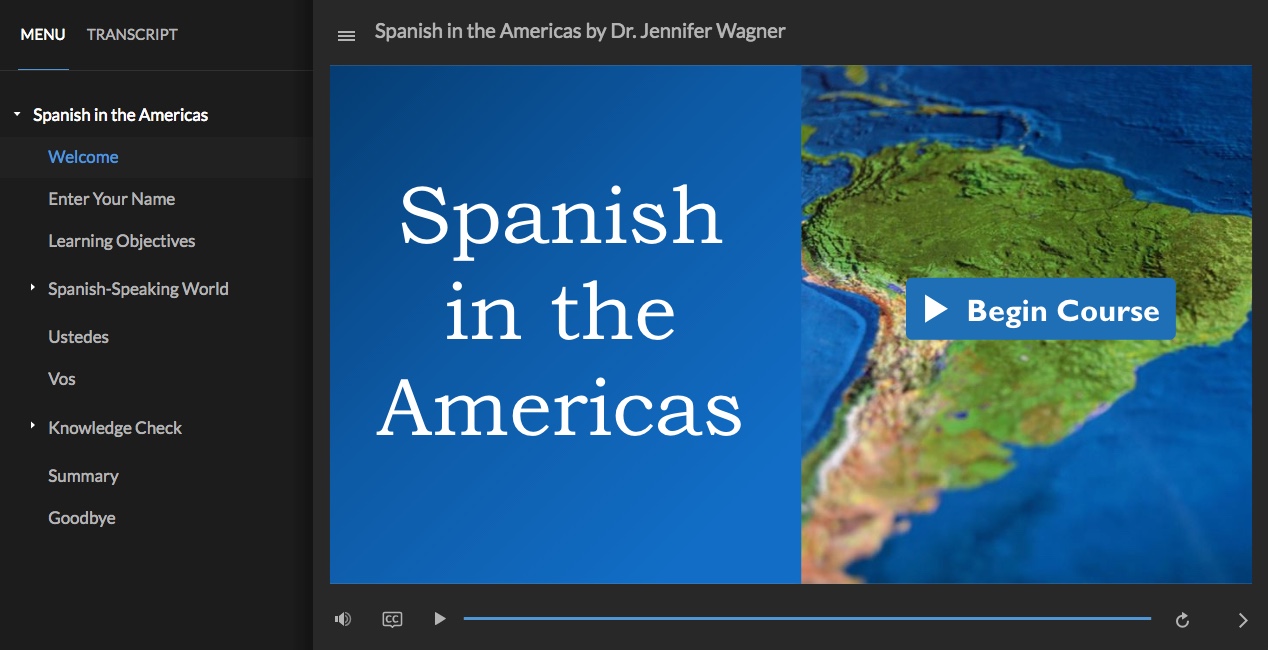 Spanish in the Americas course made with Articulate Storyline 360